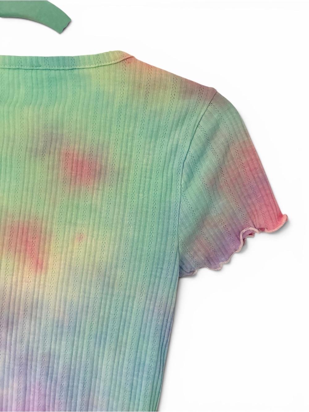 Tie-Dye Ribbed Button-Front Crop Top - Picture 6 of 6